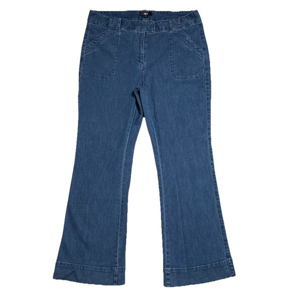 ELLOS Trouser Jeans Women's 18 Blue Light Wash Denim Patch Pockets NWT - Picture 1 of 15